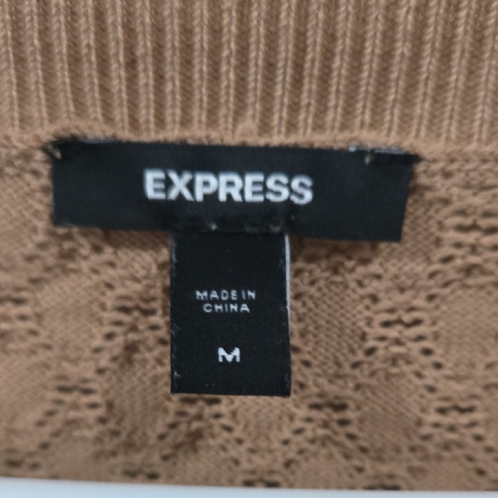 Express Sz Medium Women's Camel Cardigan Sweater - Picture 2 of 8